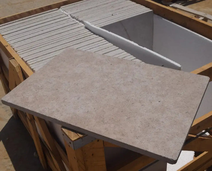 Dijon limestone paving honed tumbled