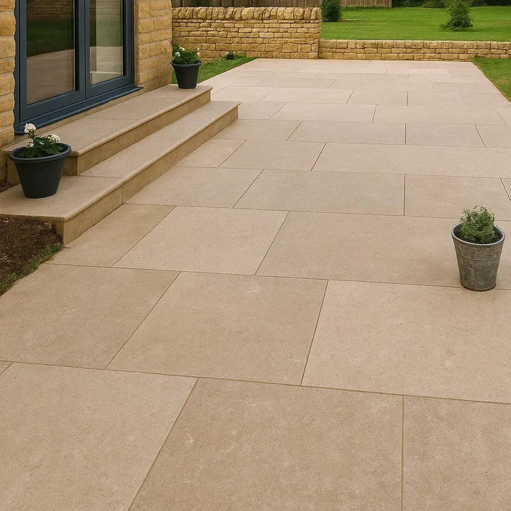 Dijon limestone paving tumbled