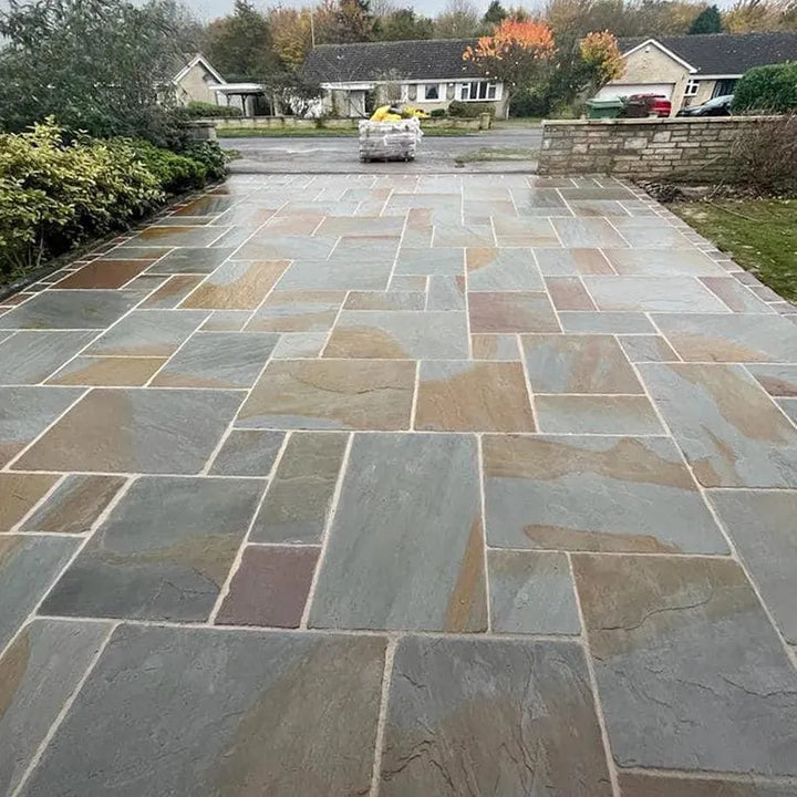 Indian York sandstone paving slabs patio