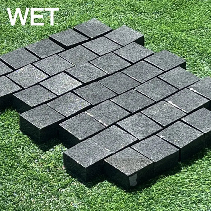 blue grey granite setts 100 x 100 x 50