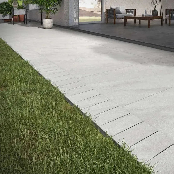 County Light Grey Porcelain Edging Setts 200x100
