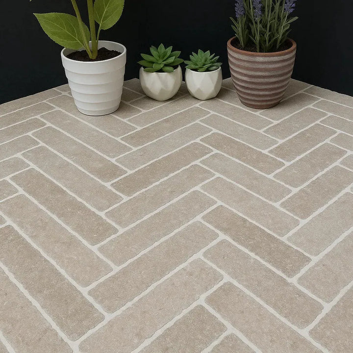 Dijon limestone honed tumbled pavers