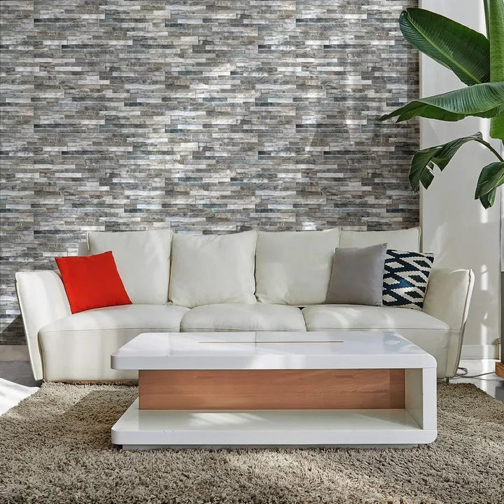 grey split face effect porcelain wall tiles