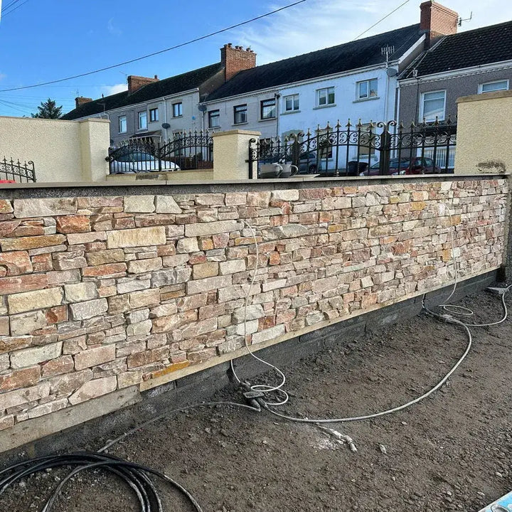 golden stone cladding contemporary