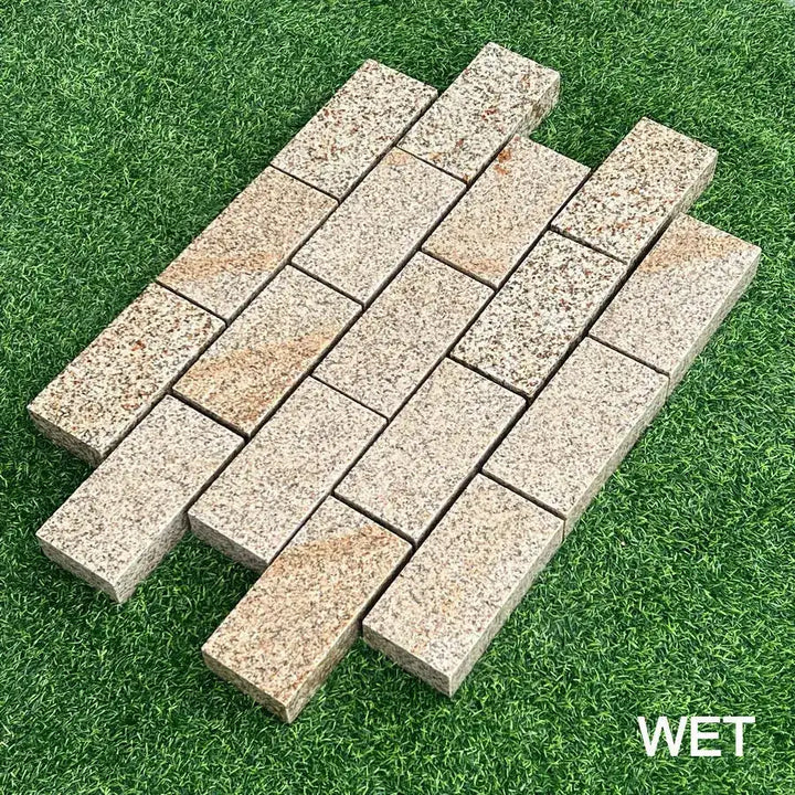 yellow gold granite setts sawn