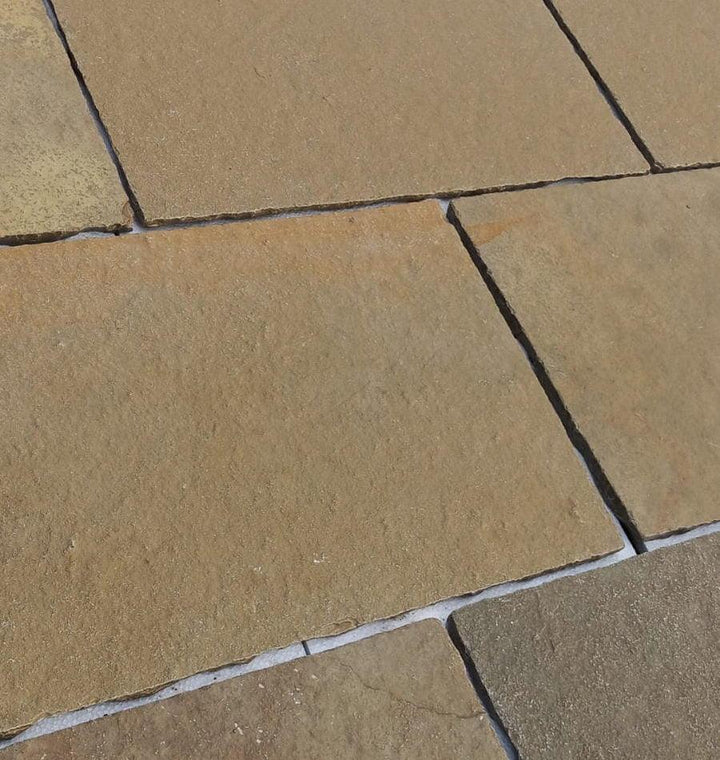 Tandur yellow limestone paving tumbled paving slabs