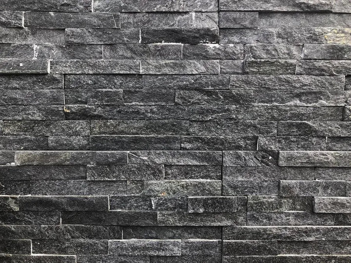 black sparkle quartz split face tiles