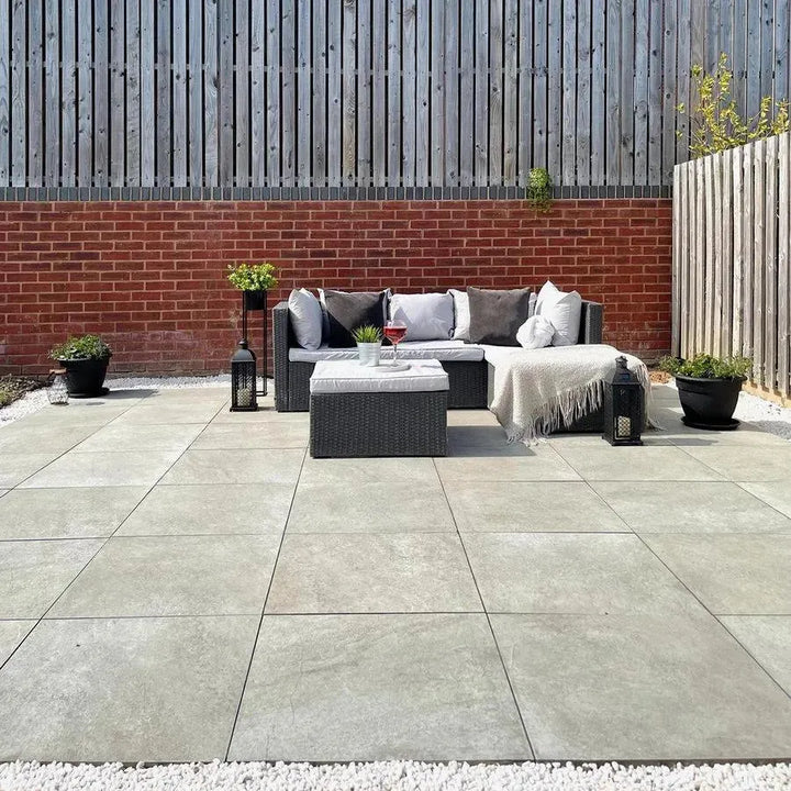 grey porcelain paving slabs 600 x 600