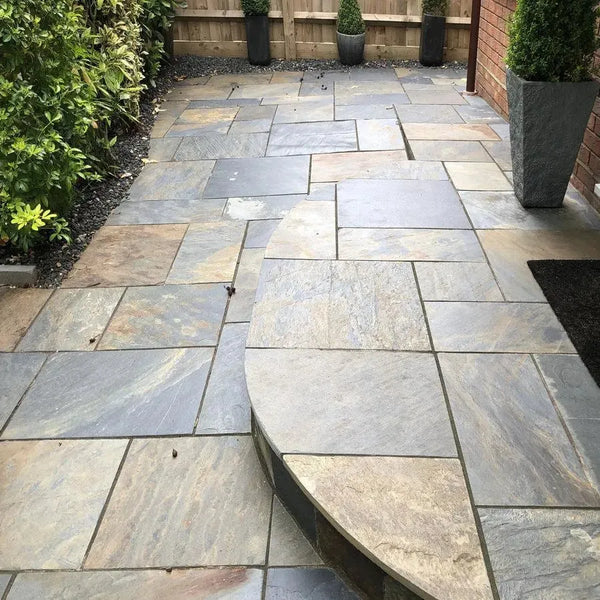 multicolour slate paving