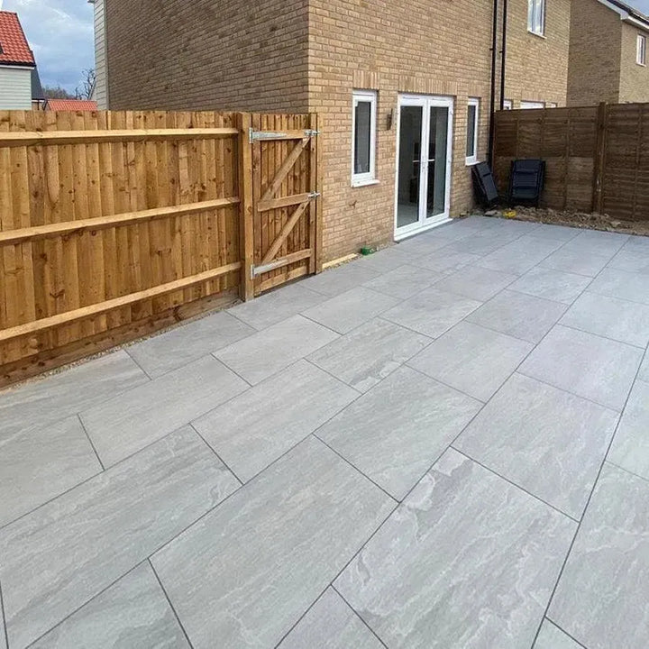 Kandla grey porcelain paving slabs